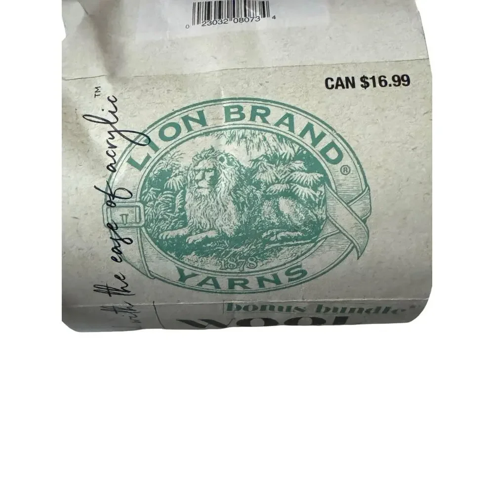 Lion‎ Brand Yarns Wool Ease Frosty Spruce #6 Super Bulky 174 Yards Bonus Bundle